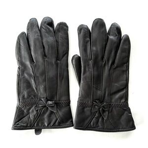 Elegant Black Leather Gloves, Women’s